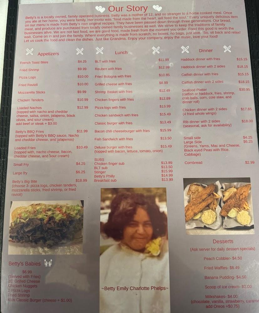 Betty's Cafe Menu image 2