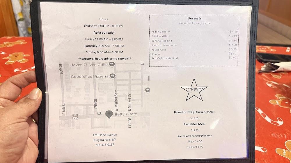 Betty's Cafe Menu image 4